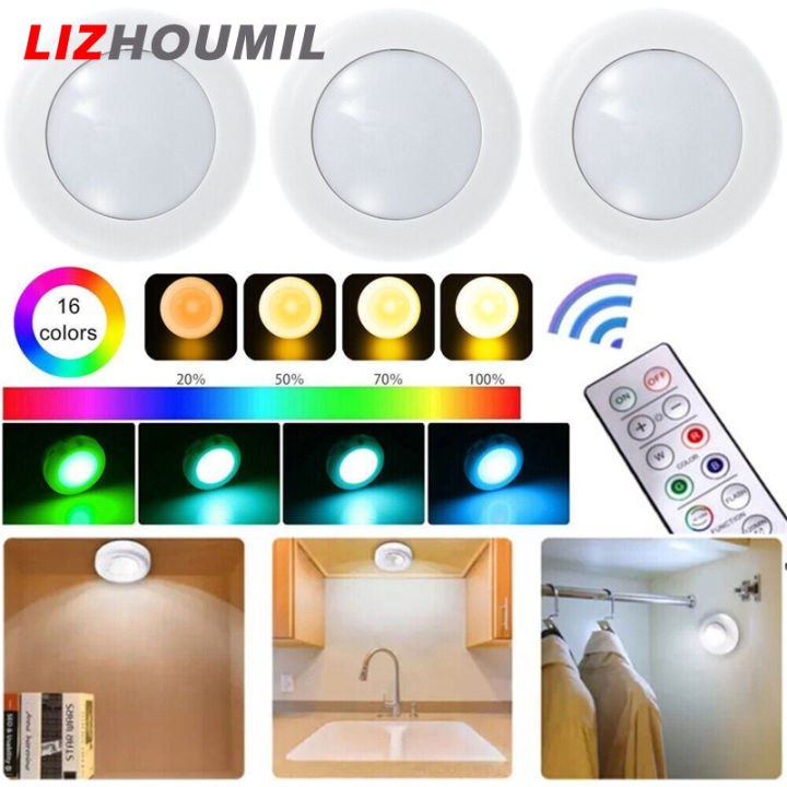 lizhoumil-แผงไฟ-led-แบบไร้สาย-6ชิ้นไฟพร้อมรีโมทคอนโทล80ลูเมนไฟเคาน์เตอร์ห้องครัวชุดไฟถ่ายภาพตู้ไร้สาย