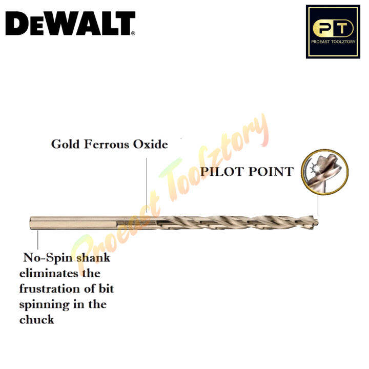 DeWalt 29Piece Gold Ferrous Pilot Point Drill Bit Set DW1969 VT Lazada