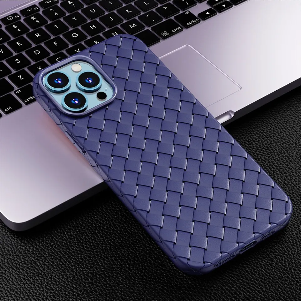 Luxury Weave Breathable Matte Silicone Grid Case for Apple iPhone