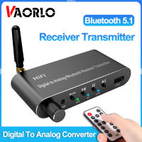 VAORLO Bluetooth 5.1ตัวรับสัญญาณเครื่องส่งสัญญาณ Digital To Analog Converter Latency ต่ำอะแดปเตอร์เสียง U Disk Play Coaxial/optical ถึง3.5มม. Aux RCA R/l DAC Converter พร้อมรีโมทคอนโทรล