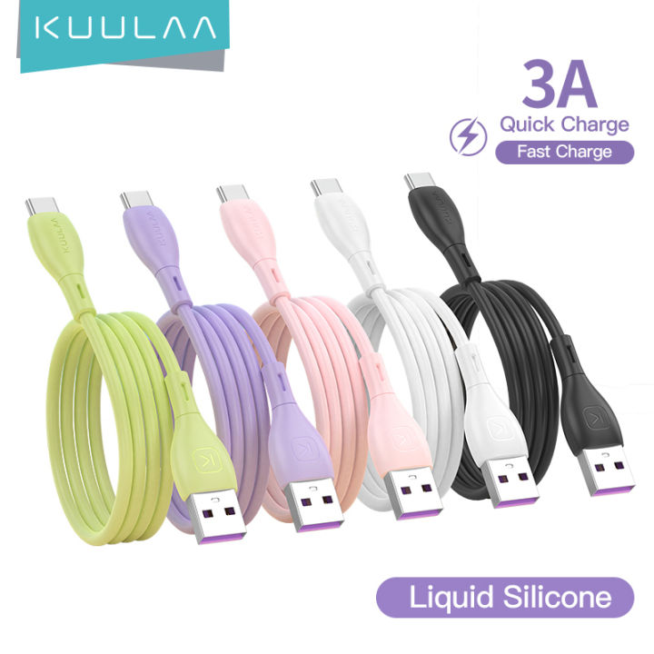 KUULAA Sạc nhanh Type C Cable 3A Quick Charge For Xiaomi Mi Redmi Note 9 8  7 Fast Charging Type-C Charger Quick Charge For Samsung S9 USB-C USBC Cable  