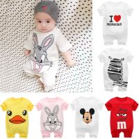 ?fashionkids Newborn Baby Cotton Short-sleeved Thin Section Open Crotch Romper