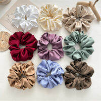 ขนาดใหญ่13.5ซม. ผ้าไหม Scrunchie ผู้หญิงผมวงยืดหยุ่นผมหางม้าอุปกรณ์เสริมผม1PC ซาตินผ้าไหมสีทึบผม Ties