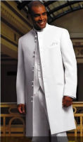 Men Suit long Coat White Groom Tuxedos Groomsman Blazer Man Business Suits Prom Suits (Jacket+Pants+Vest+Tie) terno masculino