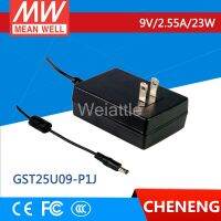 MEAN WELL Original GST25U09-P1J 9V 2.55A Meanwell GST25U 9V 23W AC-DC อะแดปเตอร์อุตสาหกรรมความน่าเชื่อถือสูง