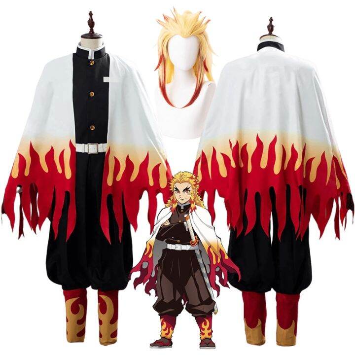 Anime Rengoku Kyoujurou Cosplay Kimono Demon Slayer Cosplay Costume ...