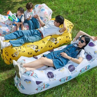hot！【DT】❧  Outdoor Inflatable Lounger Air Sofa Bed Float Hammock Leakproof for Camping Hiking Pool Beach Parties