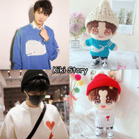 Genuine 20CM Idol Doll Clothes Set TF Boys Karry Wang JunKai Blue Whale Sweater Dolls Accessories