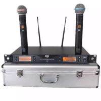 LXJ ไมค์โครโฟน ไมโครโฟนไร้สาย ไมค์ลอยคู่ ประชุม ร้องเพลง พูด UHF WIRELESS Microphone รุ่น A-999 ปรับความถี่ได้ แถมฟรีกระเป๋า(LXJ A-999)