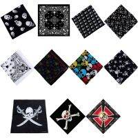 ♛ 54x54cm Unisex Skull Theme Colorful Cotton Fabric Square Bandanas Graphic Print Gothic Scarf Sport Hip-Hop Wristband Hair Wrap