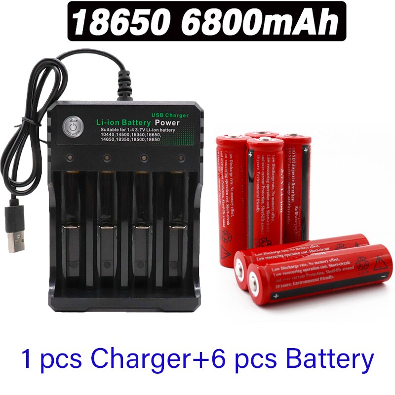 18650 Li-ion 4200mAh Capacity 3.7V Rechargeable Battery for LED Torch Flashlights Red Shell Battery for Torch High-Capacity