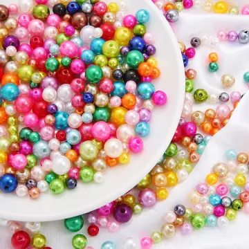 Acrylic Beads for Bracelets Jewelry Making 200pcs 10mm Large Hole 4mm for  Hair Craft Multicolor Painting Colorful Loose Bead DIY Beading Earrings