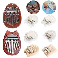 เปียโนนิ้วไม้เปียโน Kalimba Thumb ขนาดเล็ก8คีย์ทำจากไม้/อะคริลิคสำหรับเด็กผู้ใหญ่จี้รูปอุปกรณ์ดนตรีของขวัญแบบ Mbira