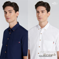 COD  ✵โค้ด12 12DD911 เสื้อเชิ้ตแขนสั้นผู้ชาย OXFORD ธง 3 สี รุ่น BROOK - RALPH T OFFICIAL เสื้อเชิ้ต ผู้ชาย แขนสั้น✼