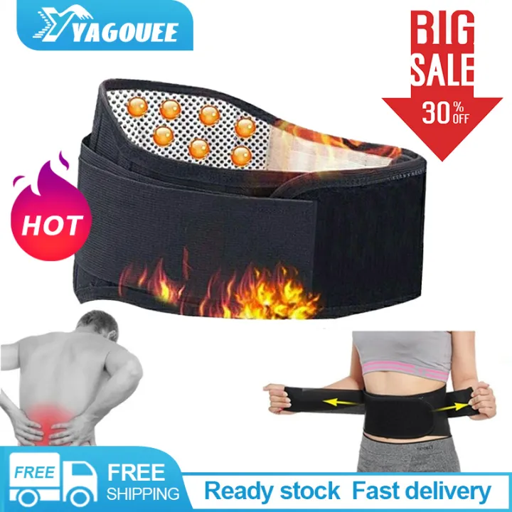 1PCS Adjustable Waist Tourmaline Self heating Magnetic Therapy Back Waist Support Belt Lumbar Brace Massage Band Magnetic Back Support Lower Waist Double Adjust Pain Relief Health Care