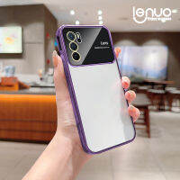 Lenuo เคสป้องกันฟิล์มเลนส์แบบใสใหม่หรูหราสำหรับ OPPO A17K A16K A11K A16S A16E A15S TPU แบบนิ่ม A12E ฝาหลังเคสกันกระแทกแบบชุบ