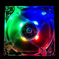 〖♧DSY♧〗80mm80x80x25mm 12V ComputerPCCPU Silent Cooling Case Fan 4 Color LED Light