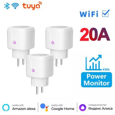 Tuya APP การควบคุมระยะไกลสหภาพยุโรป WiFI ซ็อกเก็ตเสียบ20A สหภาพยุโรปบ้านสมาร์ท WiFi เสียบกับ Alexa การควบคุมเสียง Timing ซ็อกเก็ตพลังงานไฟฟ้า