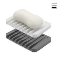 ❁✉▦ Bathroom Silicone Soap Dish Drain Bath Drain Soap Rack Kitchen Countertop Sponge Rack Drying Tray