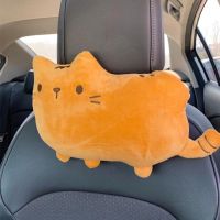 [Yunyun fabric workshop] Creative Cartoon Cute Cat Auto Car Seat Head Neck Rest Cushion Headrest Pillow Plush Pad Car Safety Pillow อุปกรณ์เสริมในรถยนต์