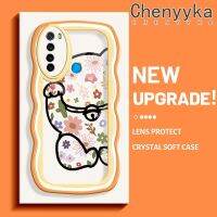 เคส Chenyyka สำหรับ Xiaomi Redmi Note 8 2021 Note 8T เคสลายดอกไม้การ์ตูน Hello Kitty Cream ลายคลื่นสีอ่อนโปร่งใสฝาครอบเคสซิลิโคนกันกระแทกป้องกันเลนส์กล้องเคสใส