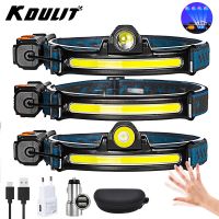 KDULIT Zoom Sensor LED Headlight High Power XPG COB Headlamp Built In 18650 Battery USB Rechargeable 6 Modes Camping Head Light