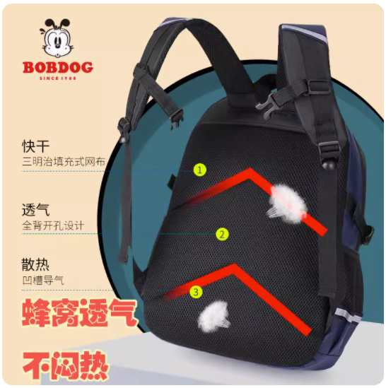 bobdog-นักเรียนกระเป๋านักเรียนกระเป๋าเป้สะพายหลังสำหรับเด็กหญิงและเด็กชายปกป้องกระดูกสันหลังสายโหลดลดแสงอัลตร้ากระเป๋านักเรียน