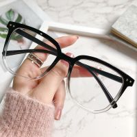 Zuee Transparent Anti Blue Light Oversized Retro Computer Glasses Women Blue Blocking Game Plus Size Diopter reducing Glasses