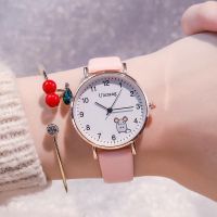 2023 Junior high school students watch female high school students Korean version simple girl pink cute Japanese small fresh boudoir honey exam quartz watch