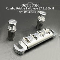 Combo Bridge Tailpiece สำหรับ4-String Bass Guitar 87.2X20MM String Space 15MM Bass Parts Chrome