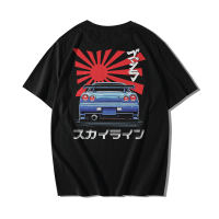 T-shirt short sleeve round neck Cotton 100% pattern screen NISSAN GTR R34 SKYLINE