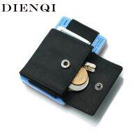 DIENQI Genuine Leather Credit Card Holder Man Slim Mini Bank Cards Holder Business Short Purse For Cards Minimalist Cardholder Card Holders