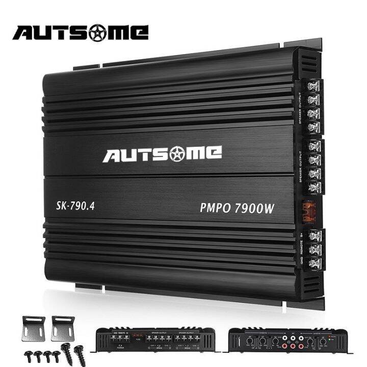 12V 7900W 4 Channel Car Amplifier Subwoofer Slim Class A/B Car Audio ...