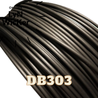 DB303 (สีน้ำตาลดำ) เส้นหวายเทียม เส้นแบน ผิวเรียบ เส้นกลม 3 มม.