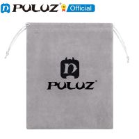 PULUZ Flanel Lembut Pouch Bag Dengan Tinggal Tinggal Kabel Kabel Untuk GoPro Abu-abu Nylon Mesh Tas Penyimpanan Aksesoris Tas Hitam/abu-abu