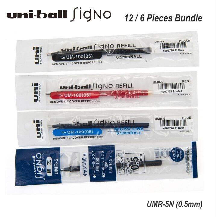 Uni-ball Signo Pen Refill UMR-5N For UM-120(05), UM-100(05) (Bundle of ...