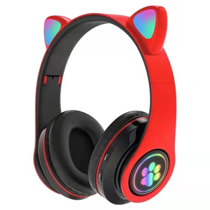 Hello Kitty Ear Hook Headphones Wireless Bluetooth Headset RGB Light ...