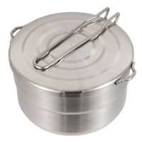 Stainless Steel Outdoor Camping Pot Portable Mountaineering Cooking Pot Cooking Tool Travel Cookware Equipment