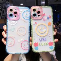 【Electronic Store】การ์ตูนน่ารักยิ้มดอกไม้กรณีโทรศัพท์ที่ชัดเจนสำหรับ iPhone 13 Pro Max 12 11 X XS XR 7 8บวกคู่ใสนุ่มกันกระแทกปก