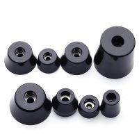 ﹊✖☾ 8pcs Anti Slip Furniture Legs Feet Black Speaker Cabinet Bed Table Box Conical Rubber Shock Pad Floor Protector Furniture Parts