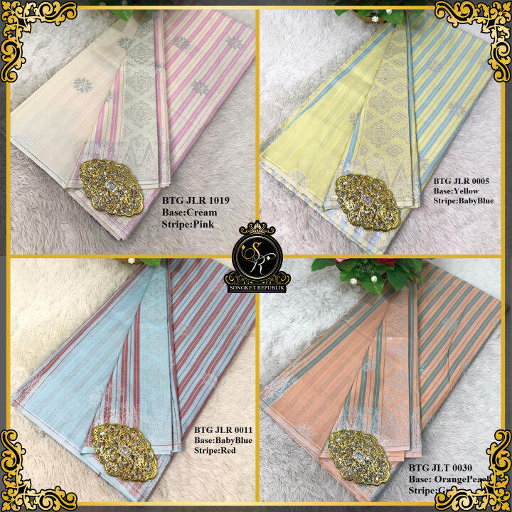 SONGKET TENUN BUNGA BINTANG JALUR 100% COTTON (PASTEL COLOR) | Lazada