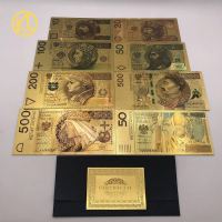 10-500 PLN Colored Gold Foil Banknote Poland Souvenir Banknotes Commemorative Banknotes