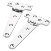 2Pcs 316 Stainless Steel Yacht T Shape Door Boats Hinges Strap Heavy Duty Storage Shed Garage Garden Door Boats Deck Hardware Accessories