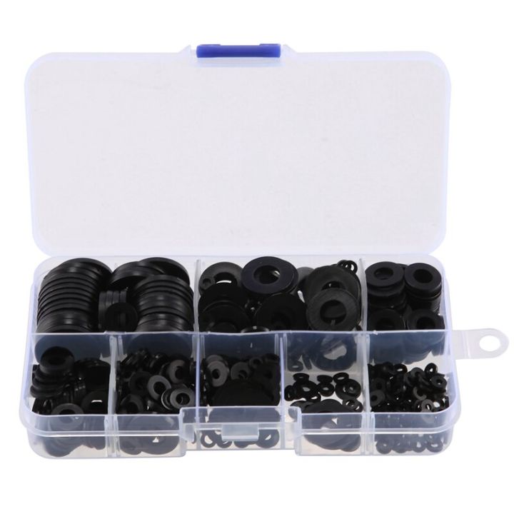 promotion-480-pcs-nylon-flat-round-washers-gaskets-spacers-assortment-set-for-screw-bolt-black-nails-screws-fasteners