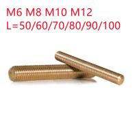 M6 M8 M10 M12x50/60/70/80/90/100mm Brass Bolt Full Thread Shaft Rod Bar Stud