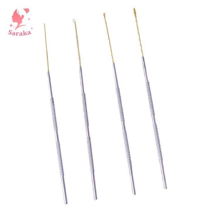 Saraka 4pcs Steel Copper Ear Pick Wax Picker Earwax Set Lazada Ph