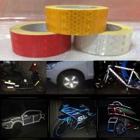 25mm x 10m  yellow/red/white Reflective tape stickers car-styling Self Adhesive Warning Tape Safety Cones Tape