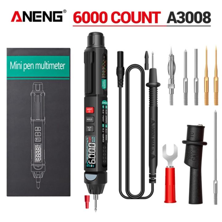 aneng-a3008-digital-6000-counts-intelligent-professional-multimeter-sensor-pen-tester-current-meter-non-contact-voltmeter