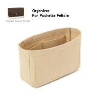 Liner Organizer Fit สำหรับ FELICIE POCHETTE สไตล์ MT Slim Design Felt Purse ใส่เครื่องสำอางแต่งหน้ากระเป๋าถือ Organizer Pocket