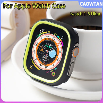 เคสเคสสำหรับ Apple Watch ซิลิโคนนิ่มอัลตร้า49มม. สำหรับ Apple Watch 8เคส45มม. 41มม. 42มม. 40มม. 38มม. สำหรับ IWatch Series 7 6 5 4 3 2 1 SE 49มม. 44มม.